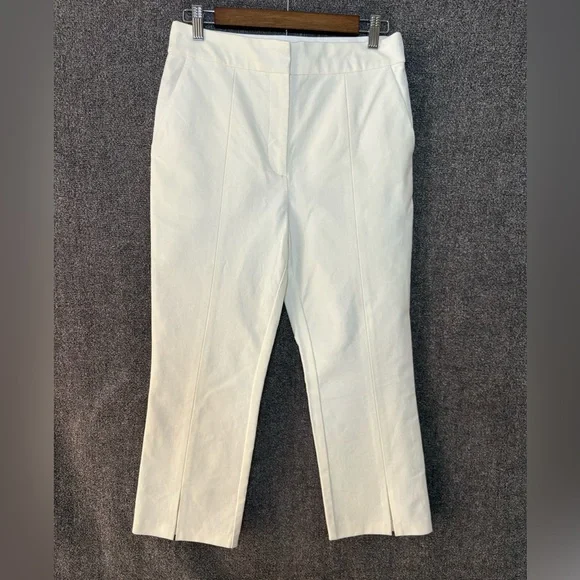 Derek Lam 10 Crosby Bianca Split Ankle Crop Pants Off White Size6 - Picture 4 of 15
